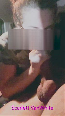 bj Brunette Car Cheating spunk In Mouth Hotwife Interracial Public wifey Porn GIF